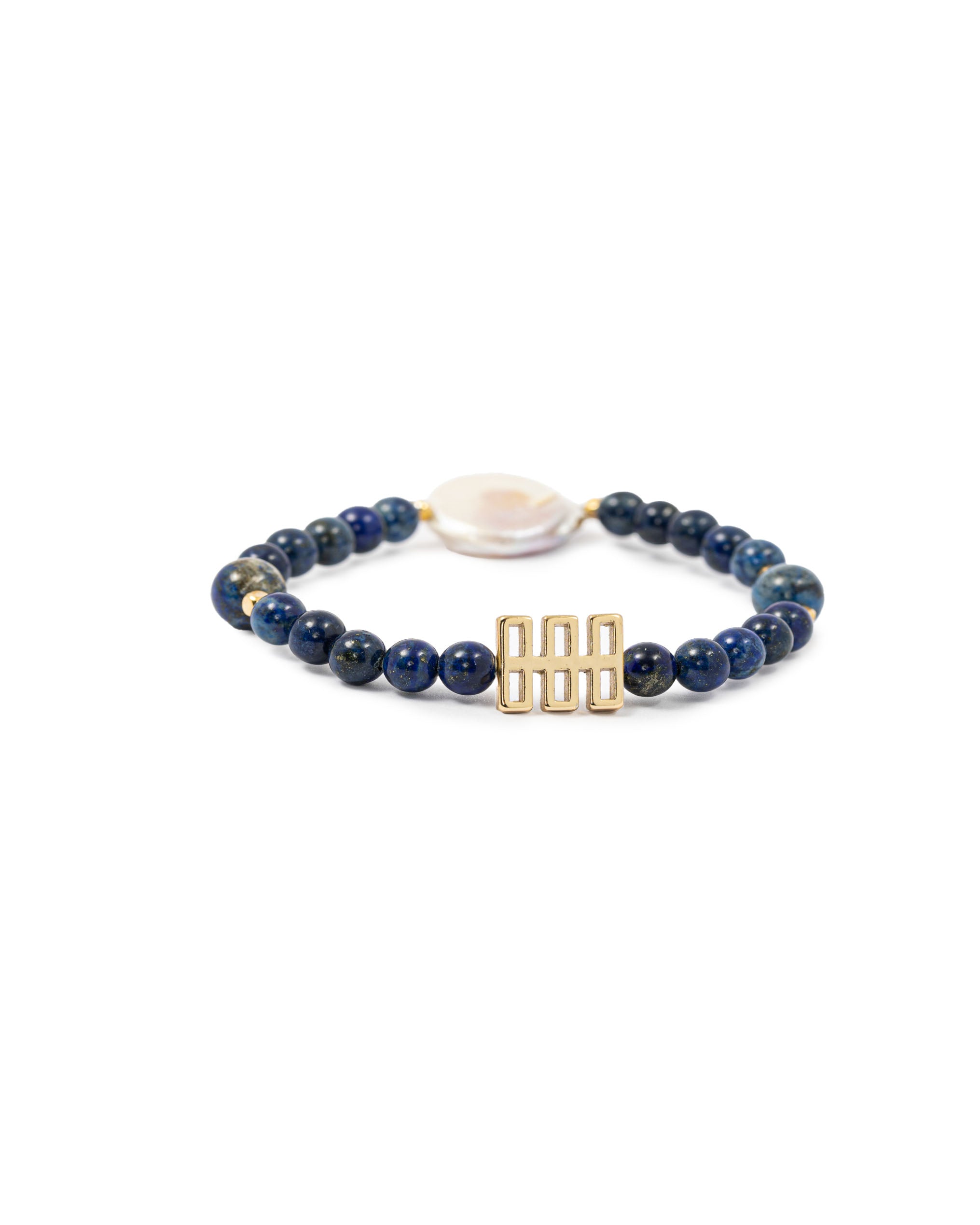 Lapis Lazuli Bracelet with Baroque Pearl
