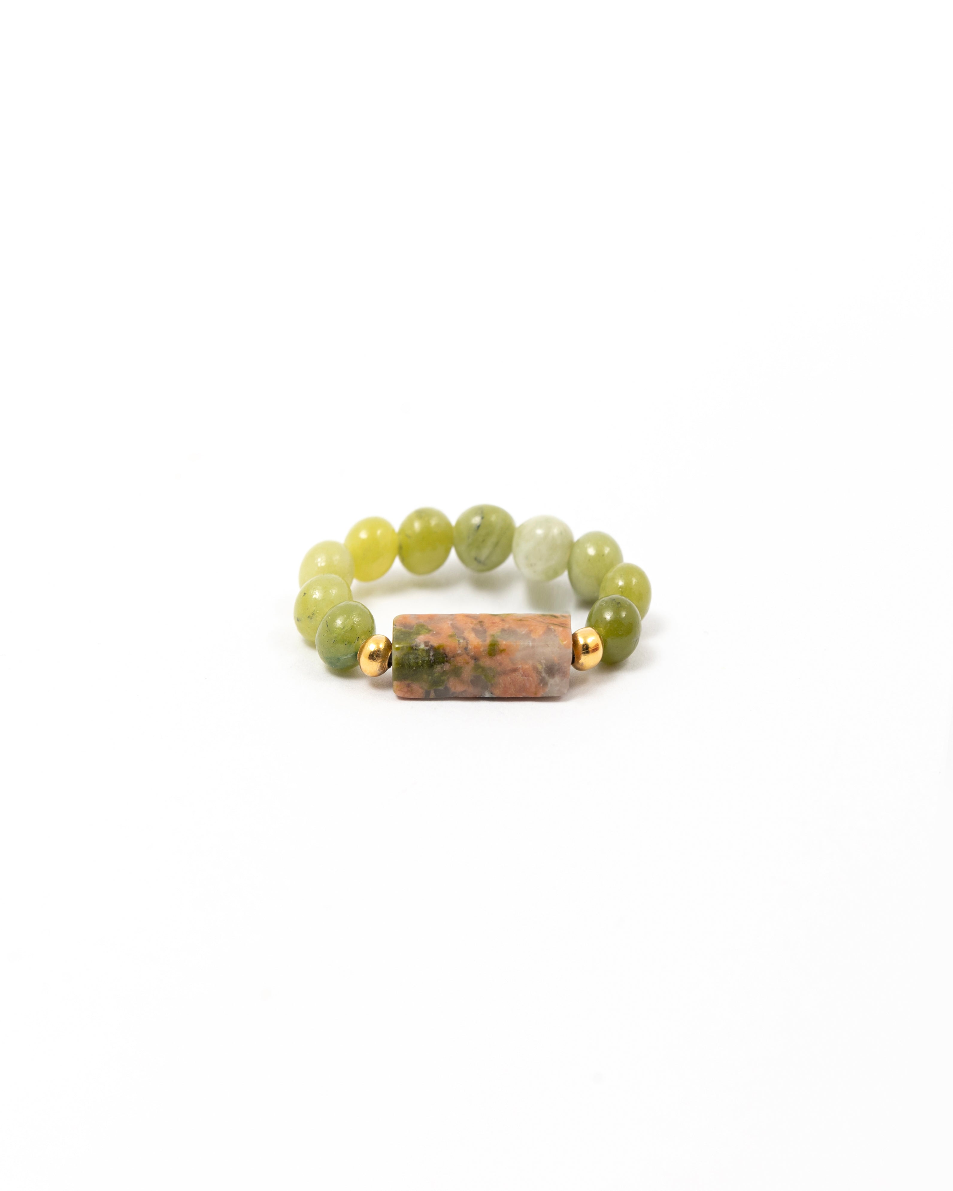 Jade Ring with Unakite