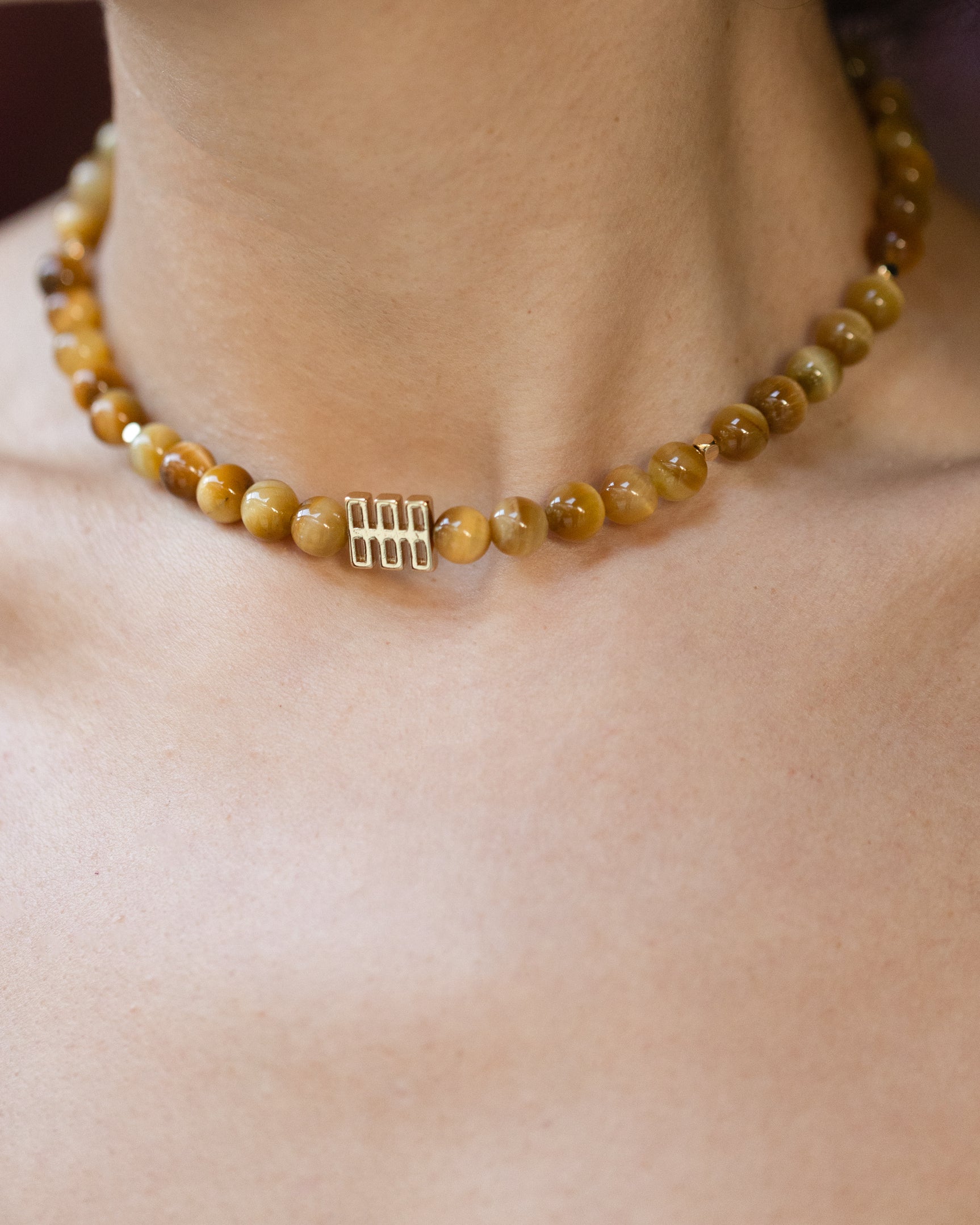 Yellow Tiger Eye Choker