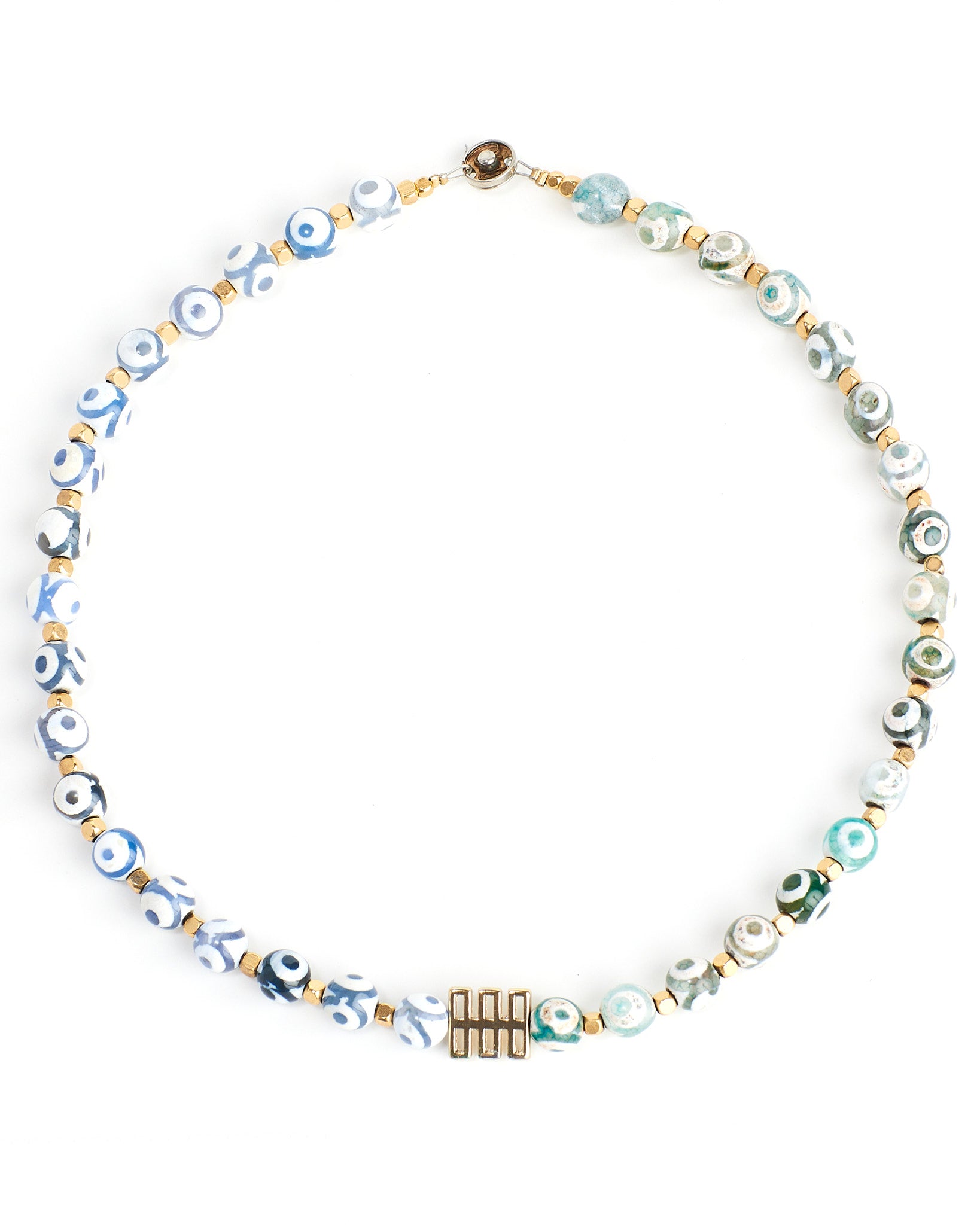 Green and Blue Eye Necklace