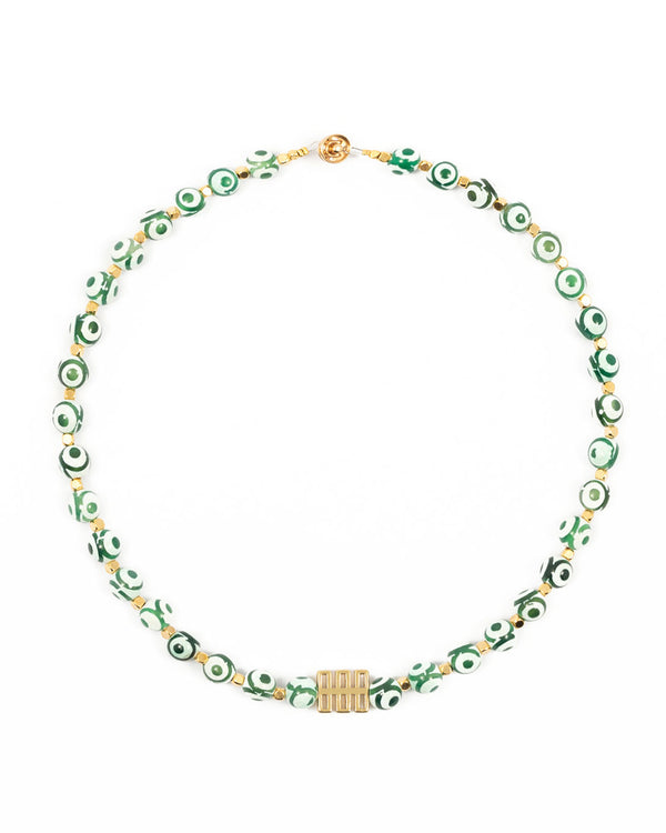 Bright Green Eye Necklace