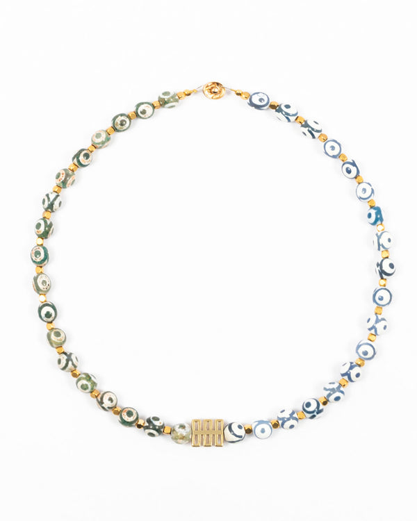 Green and Blue Eye Necklace