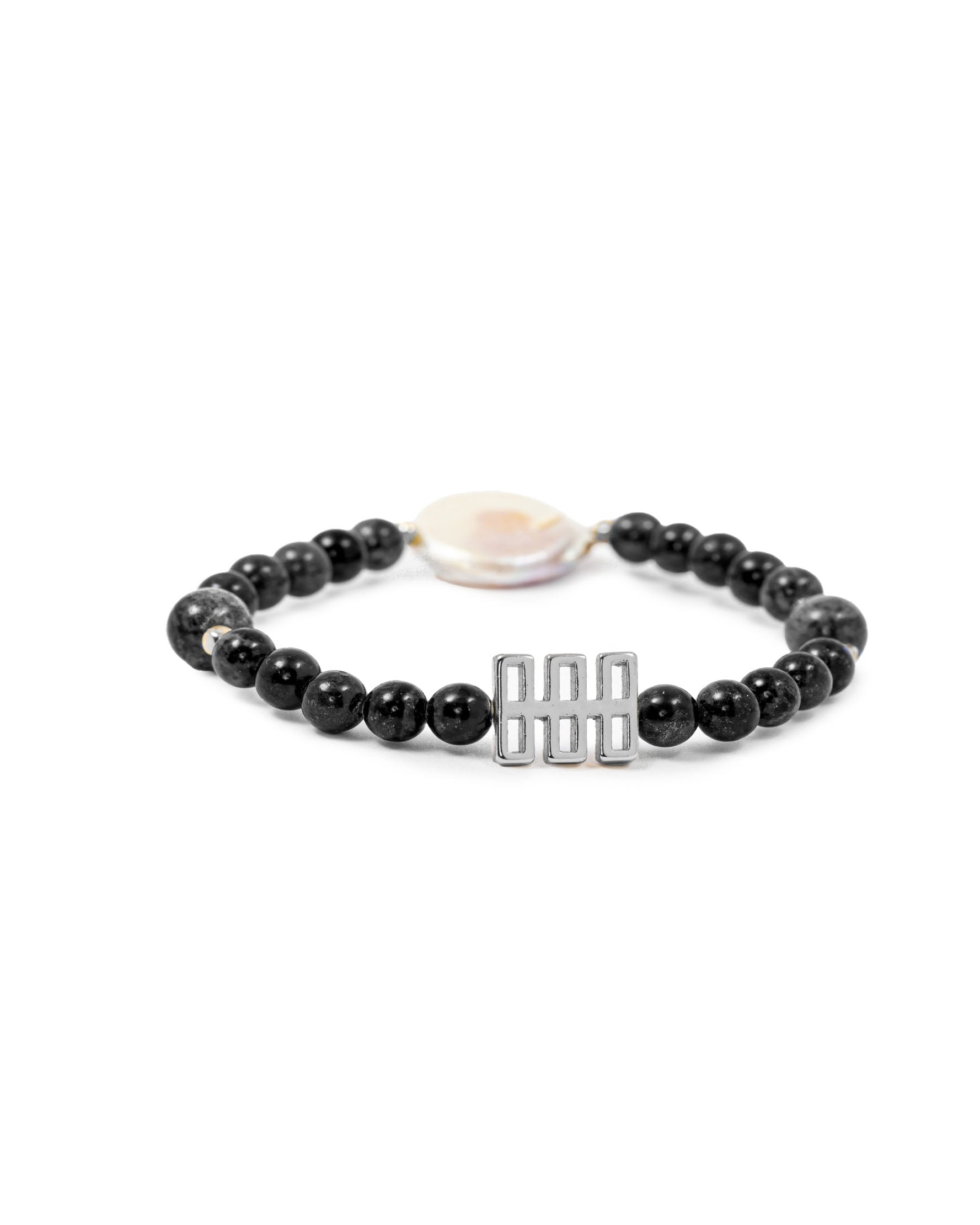 Obsidian Bracelet with Baroque Pearl