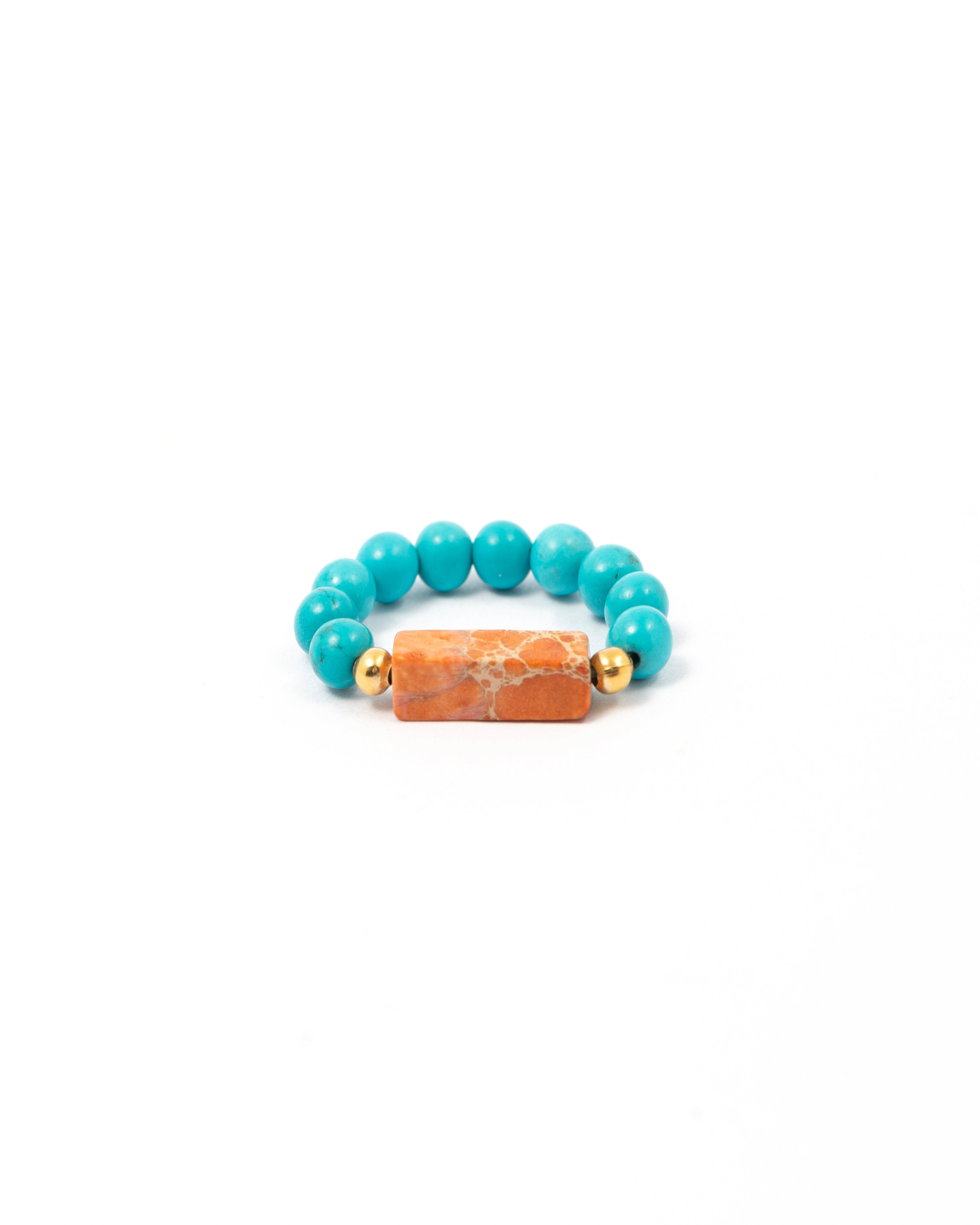 Turquoise Ring with Orange