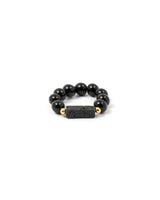 Onyx Ring with Lava Stone