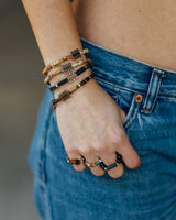 Onyx Ring with Lava Stone