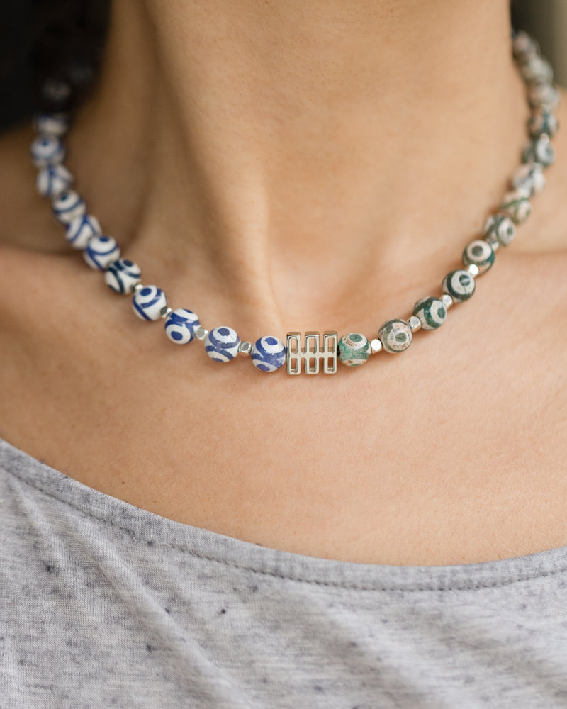 Green and Blue Eye Necklace