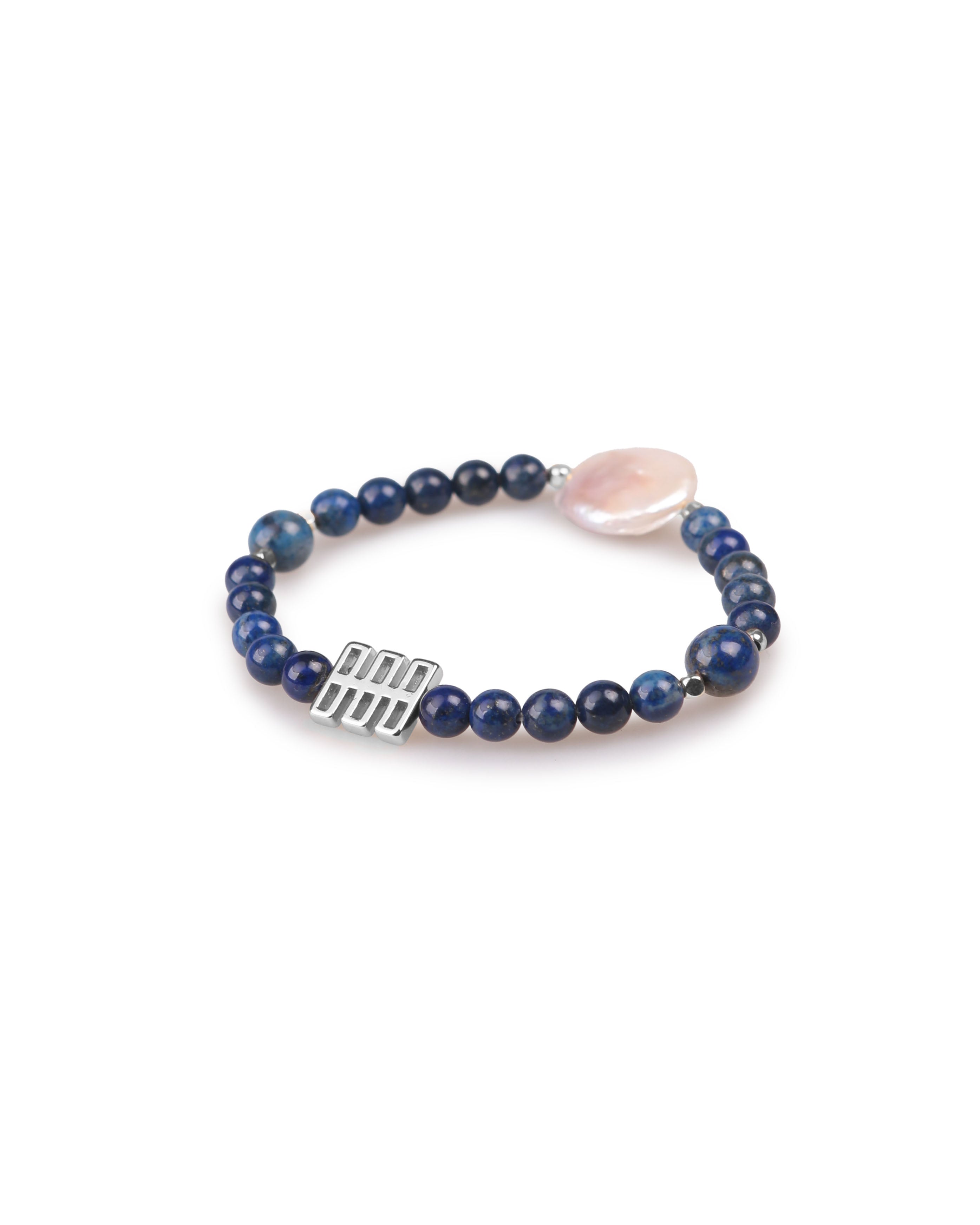 Lapis Lazuli Bracelet with Baroque Pearl