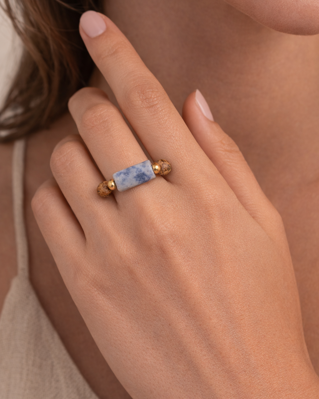 Pictoral Ring with Sodalite