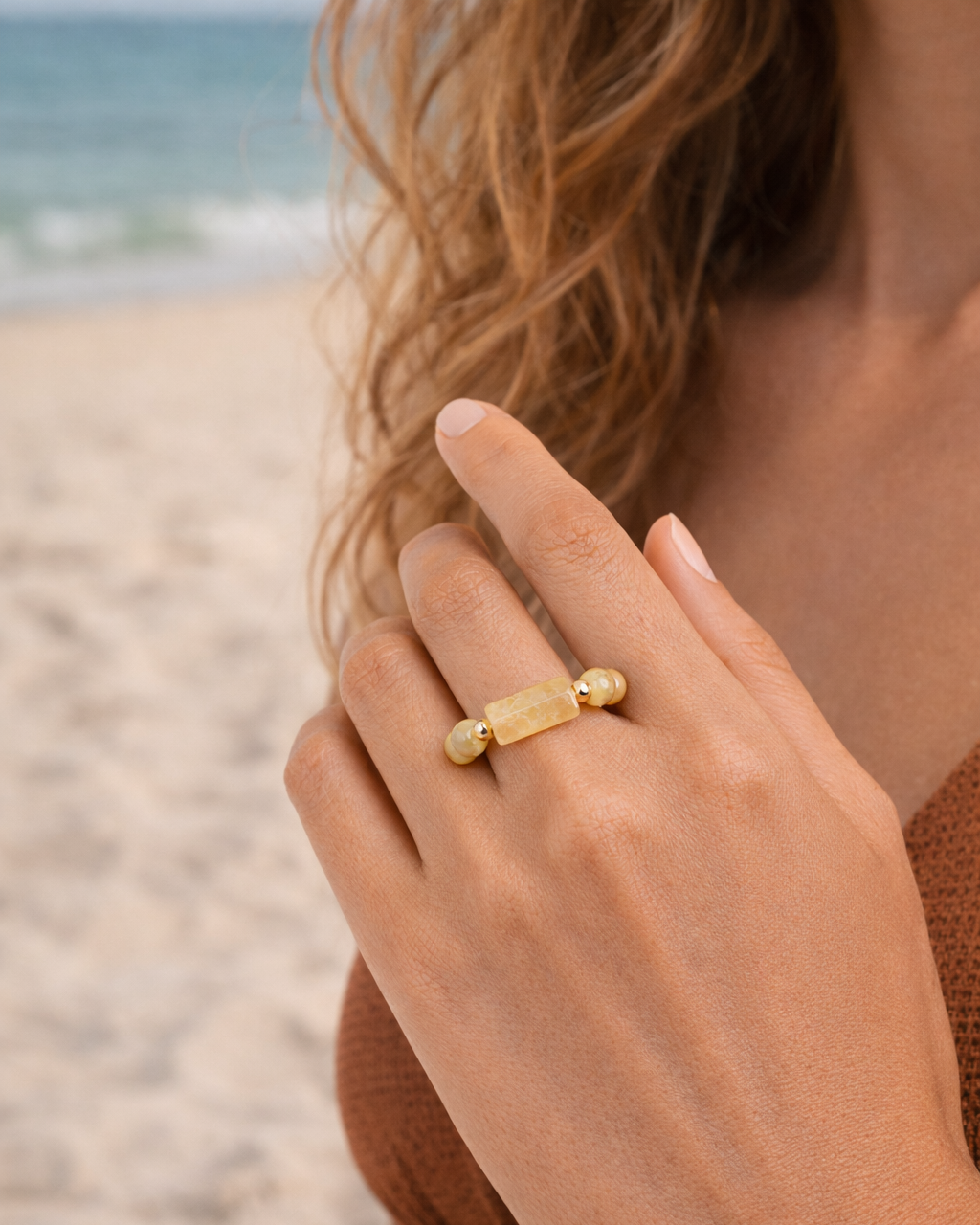 Yellow Tiger Eye Ring